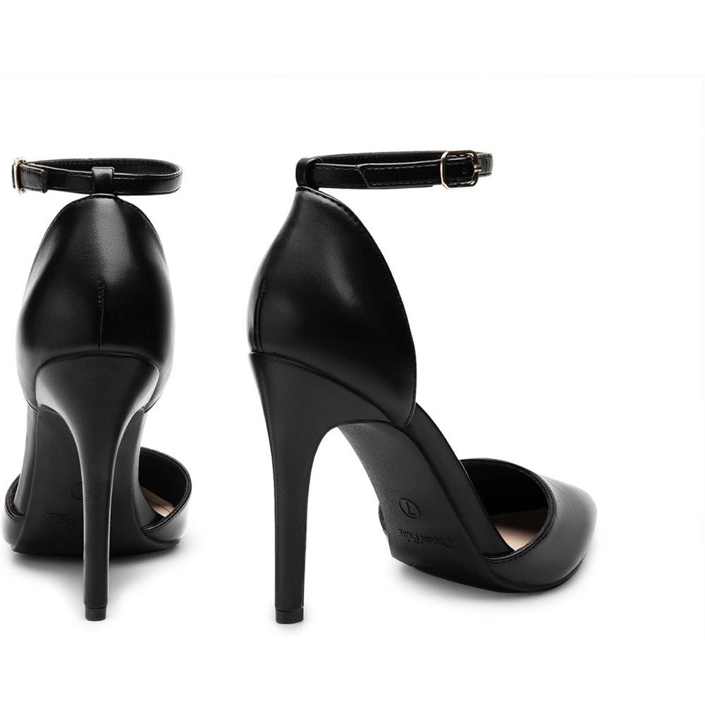 Elegant Black Ankle Strap Heels
